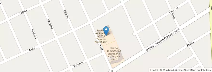 Mapa de ubicacion de Escuela Primaria Básica N°41 "Maestro Reinaldo V. Pérez" en アルゼンチン, ブエノスアイレス州, Partido De Florencio Varela, Villa Santa Rosa.