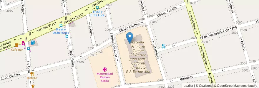 Mapa de ubicacion de Escuela Primaria Común 01 Doctor Carlos Saavedra Lamas - Instituto F. F. Bernasconi, Parque Patricios en アルゼンチン, Ciudad Autónoma De Buenos Aires, Comuna 4, ブエノスアイレス.