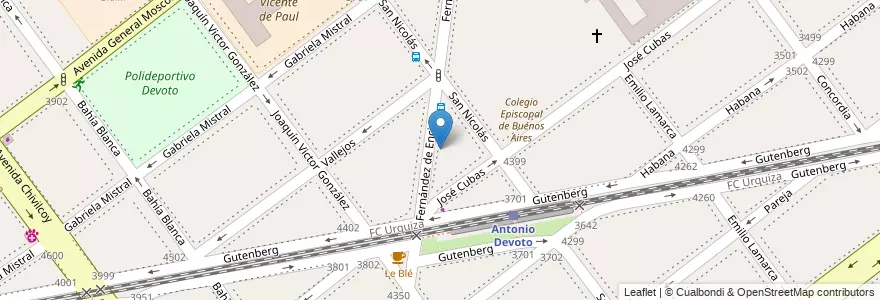 Mapa de ubicacion de Escuela Primaria Común 01 Doctor Delfín Gallo, Villa Devoto en الأرجنتين, Ciudad Autónoma De Buenos Aires, Buenos Aires, Comuna 11.