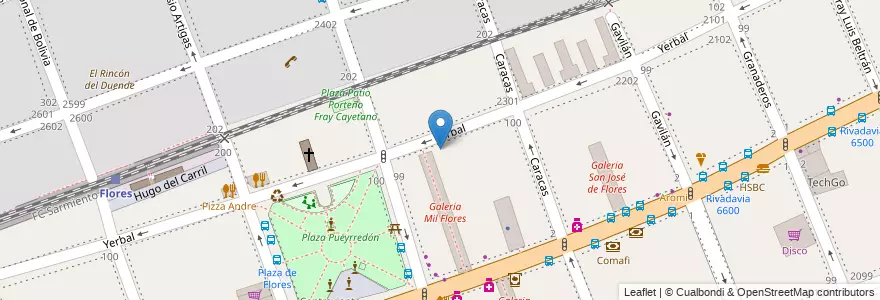 Mapa de ubicacion de Escuela Primaria Común 01 Museo de Bellas Artes Gral. Urquiza, Flores en Argentinië, Ciudad Autónoma De Buenos Aires, Comuna 7, Buenos Aires.