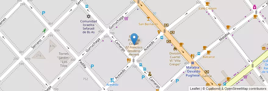 Mapa de ubicacion de Escuela Primaria Común 02 Francisco Desiderio Herrera, Villa Crespo en آرژانتین, Ciudad Autónoma De Buenos Aires, Buenos Aires.