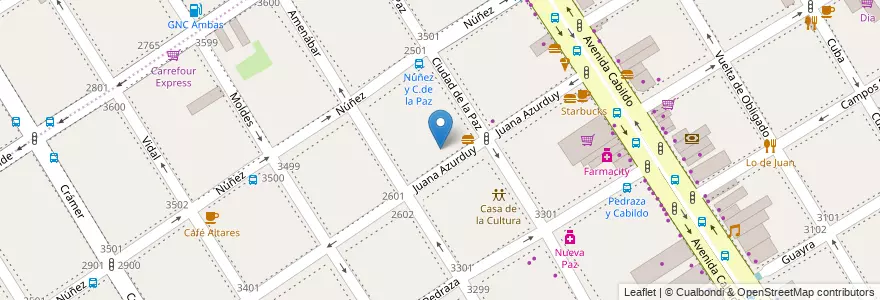 Mapa de ubicacion de Escuela Primaria Común 04 Cnel. C. F. Brandsen, Nuñez en 阿根廷, Ciudad Autónoma De Buenos Aires, 布宜诺斯艾利斯, Comuna 13.