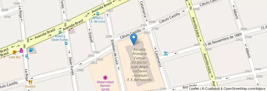 Mapa de ubicacion de Escuela Primaria Común 04 Enrique Banchs - Instituto F. F. Bernasconi, Parque Patricios en الأرجنتين, Ciudad Autónoma De Buenos Aires, Comuna 4, Buenos Aires.