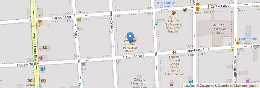 Mapa de ubicacion de Escuela Primaria Común 05 Agustín Alvarez, Constitucion en 阿根廷, Ciudad Autónoma De Buenos Aires, Comuna 1, 布宜诺斯艾利斯.