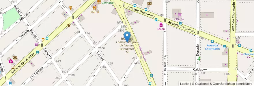 Mapa de ubicacion de Escuela Primaria Común 05 Enrique de Vedia, Parque Chas en 阿根廷, Ciudad Autónoma De Buenos Aires, 布宜诺斯艾利斯, Comuna 15.