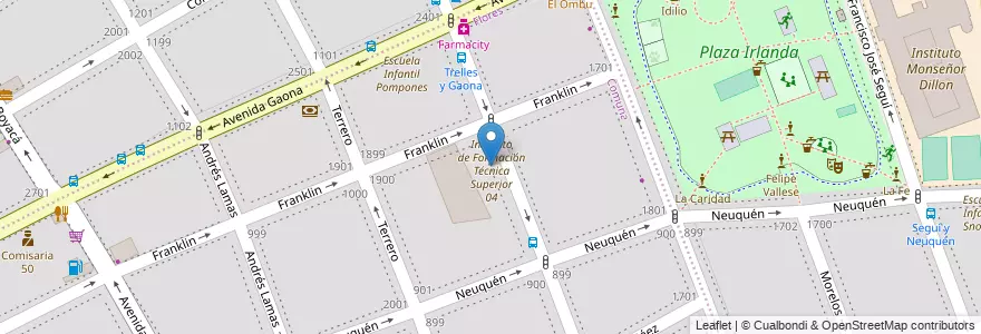 Mapa de ubicacion de Escuela Primaria Común 05 Juan B. Peña, Flores en آرژانتین, Ciudad Autónoma De Buenos Aires, Comuna 7, Buenos Aires.