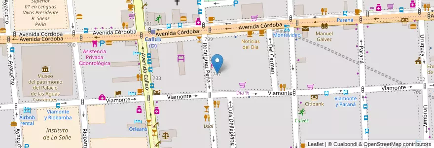 Mapa de ubicacion de Escuela Primaria Común 05 Nicolás Rodríguez Peña, San Nicolas en Argentine, Ciudad Autónoma De Buenos Aires, Buenos Aires.