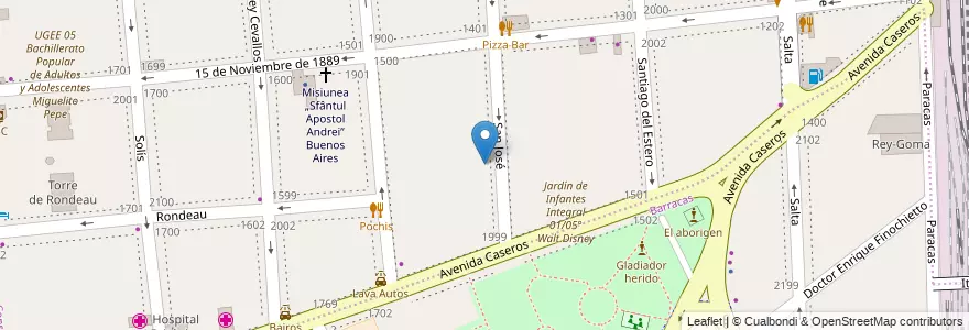 Mapa de ubicacion de Escuela Primaria Común 06 Tomás Guido, Constitucion en 아르헨티나, Ciudad Autónoma De Buenos Aires, Comuna 4, Comuna 1, 부에노스아이레스.