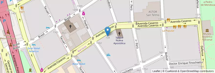 Mapa de ubicacion de Escuela Primaria Común 07 Juan de Garay, Barracas en Аргентина, Буэнос-Айрес, Comuna 4, Comuna 1, Буэнос-Айрес.