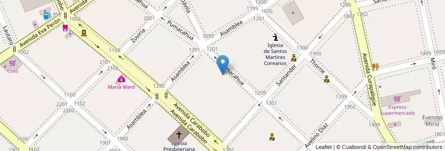 Mapa de ubicacion de Escuela Primaria Común 07 Tte. Manuel Félix Origone, Parque Chacabuco en Arjantin, Ciudad Autónoma De Buenos Aires, Comuna 7, Buenos Aires.