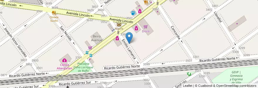 Mapa de ubicacion de Escuela Primaria Común 08 Almirante Manuel Blanco Encalada, Villa del Parque en 아르헨티나, Ciudad Autónoma De Buenos Aires, 부에노스아이레스, Comuna 11.