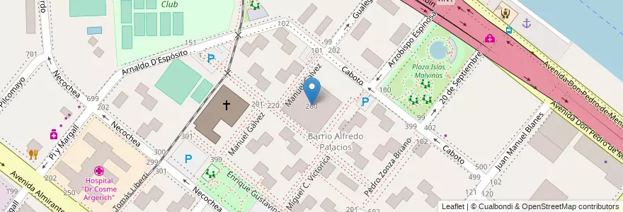 Mapa de ubicacion de Escuela Primaria Común 08 Carlos Della Penna, Boca en Argentine, Ciudad Autónoma De Buenos Aires, Comuna 4, Buenos Aires.