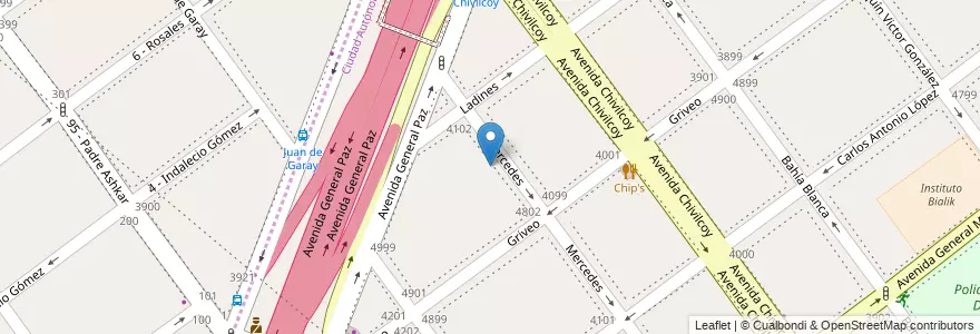 Mapa de ubicacion de Escuela Primaria Común 08 San Juan Bosco, Villa Devoto en Argentinië, Buenos Aires, Comuna 11.