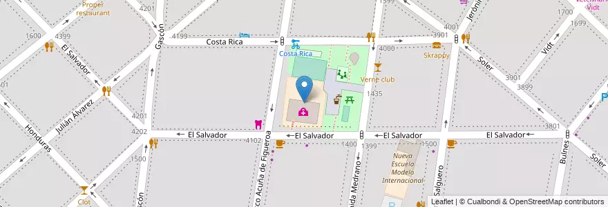 Mapa de ubicacion de Escuela Primaria Común 09 Coronel Genaro Berón de Astrada, Palermo en Аргентина, Буэнос-Айрес, Буэнос-Айрес, Comuna 14.