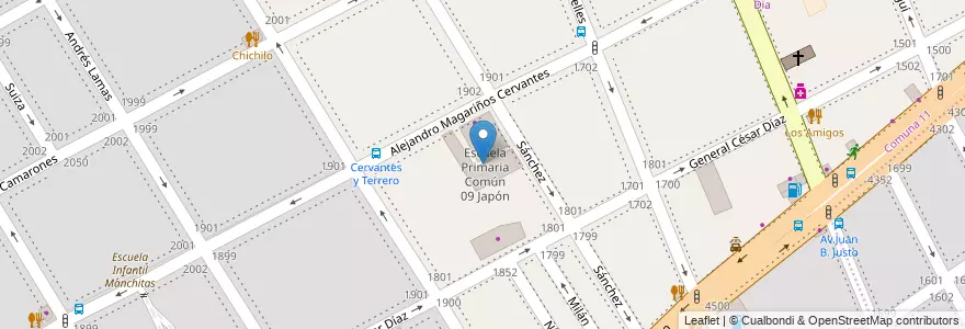 Mapa de ubicacion de Escuela Primaria Común 09 Japón, Villa General Mitre en الأرجنتين, Ciudad Autónoma De Buenos Aires, Buenos Aires.