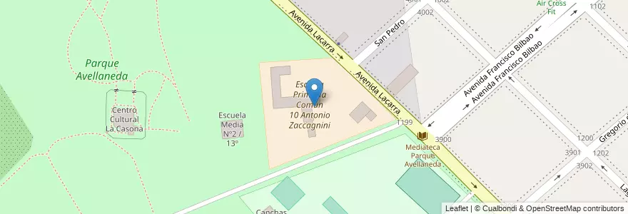 Mapa de ubicacion de Escuela Primaria Común 10 Antonio Zaccagnini, Parque Avellaneda en Argentinien, Ciudad Autónoma De Buenos Aires, Comuna 9, Buenos Aires.