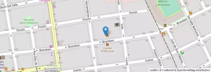 Mapa de ubicacion de Escuela Primaria Común 11 Antonio J. Bucich, Boca en Argentinië, Ciudad Autónoma De Buenos Aires, Comuna 4, Buenos Aires.