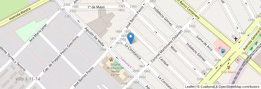 Mapa de ubicacion de Escuela Primaria Común 11 Ignacio Fermín Rodríguez, Nueva Pompeya en Argentina, Ciudad Autónoma De Buenos Aires, Comuna 4, Buenos Aires.