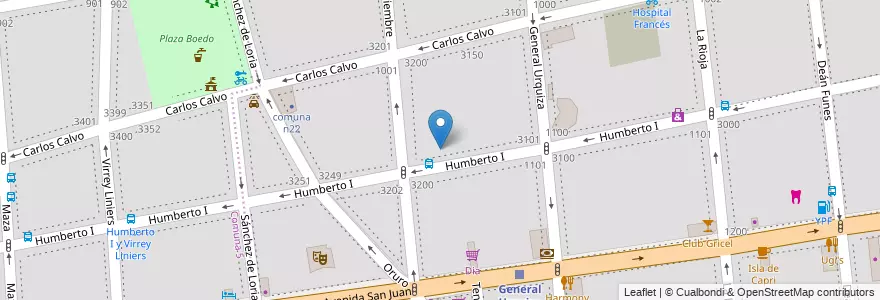 Mapa de ubicacion de Escuela Primaria Común 11 José Federico Moreno, San Cristobal en Argentinië, Ciudad Autónoma De Buenos Aires, Comuna 3, Buenos Aires.