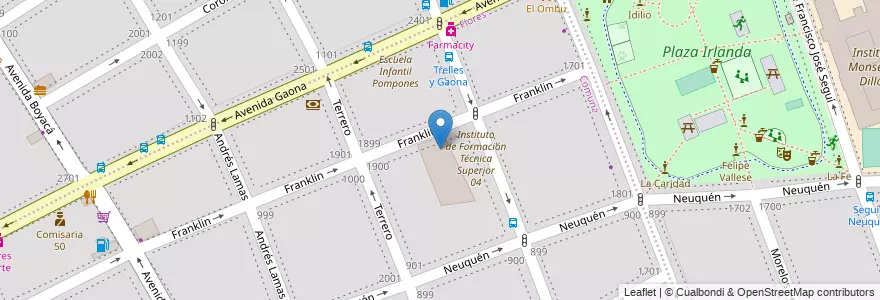 Mapa de ubicacion de Escuela Primaria Común 12 Facundo Zuviria, Flores en Arjantin, Ciudad Autónoma De Buenos Aires, Comuna 7, Buenos Aires.