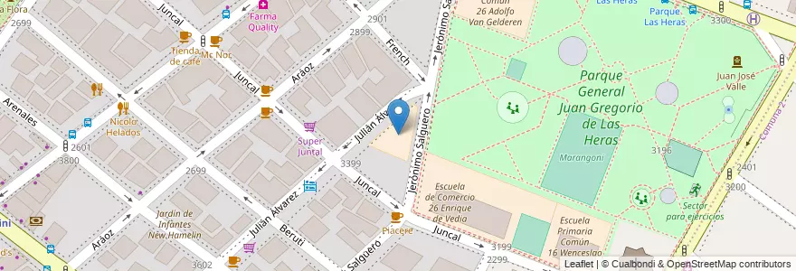 Mapa de ubicacion de Escuela Primaria Común 12 Gral. Las Heras, Palermo en آرژانتین, Ciudad Autónoma De Buenos Aires, Buenos Aires, Comuna 14.