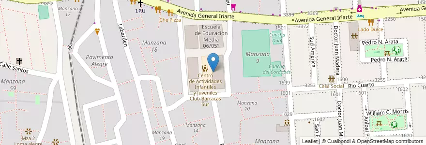 Mapa de ubicacion de Escuela Primaria Común 12 Horacio Quiroga, Barracas en Argentinien, Ciudad Autónoma De Buenos Aires, Comuna 4, Buenos Aires.