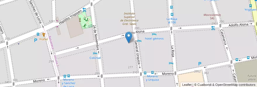 Mapa de ubicacion de Escuela Primaria Común 13 Brig. Gral. José Matias Zapiola, Balvanera en 아르헨티나, Ciudad Autónoma De Buenos Aires, Comuna 3, 부에노스아이레스.