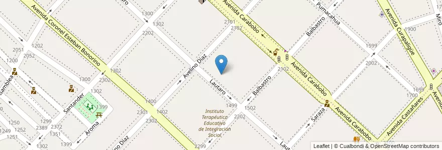 Mapa de ubicacion de Escuela Primaria Común 13 Francisca Jacques, Flores en 아르헨티나, Ciudad Autónoma De Buenos Aires, Comuna 7, 부에노스아이레스.