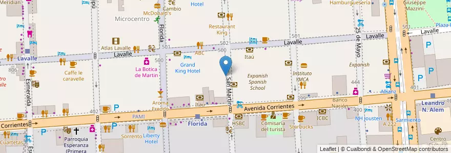 Mapa de ubicacion de Escuela Primaria Común 13 Gral. San Martín, San Nicolas en آرژانتین, Ciudad Autónoma De Buenos Aires, Comuna 1, Buenos Aires.
