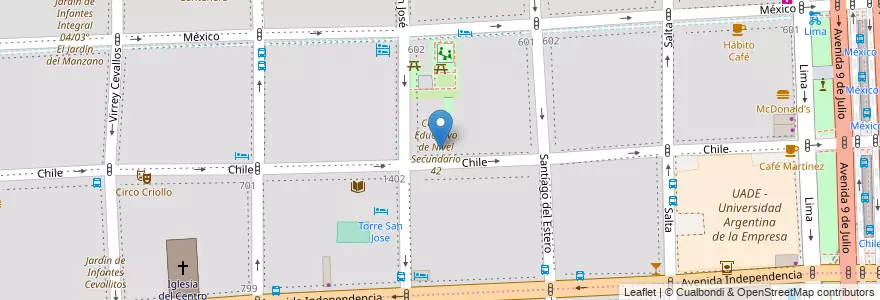 Mapa de ubicacion de Escuela Primaria Común 13 Provincia de Santiago del Estero, Montserrat en الأرجنتين, Ciudad Autónoma De Buenos Aires, Comuna 1, Buenos Aires.