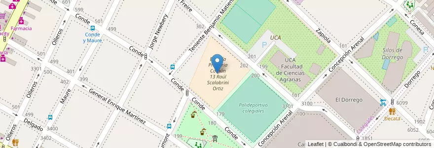 Mapa de ubicacion de Escuela Primaria Común 13 Raúl Scalabrini Ortiz, Colegiales en Arjantin, Ciudad Autónoma De Buenos Aires, Buenos Aires.