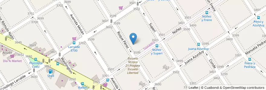 Mapa de ubicacion de Escuela Primaria Común 14 Fray Martín del Barco Centenera, Saavedra en アルゼンチン, Ciudad Autónoma De Buenos Aires, Comuna 12, ブエノスアイレス.