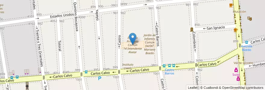 Mapa de ubicacion de Escuela Primaria Común 14 Intendente Alvear, Boedo en Argentina, Ciudad Autónoma De Buenos Aires, Comuna 5, Buenos Aires.