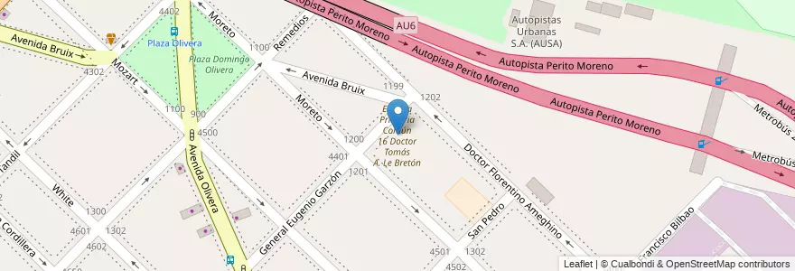Mapa de ubicacion de Escuela Primaria Común 16 Doctor Tomás A. Le Bretón, Parque Avellaneda en Аргентина, Буэнос-Айрес, Comuna 9, Буэнос-Айрес.