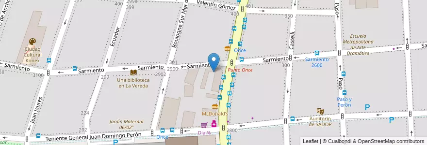 Mapa de ubicacion de Escuela Primaria Común 16 Presidente Mitre, Balvanera en Argentinië, Ciudad Autónoma De Buenos Aires, Comuna 3, Buenos Aires.