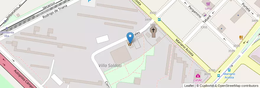 Mapa de ubicacion de Escuela Primaria Común 17 Gaspar Lucilo Benavento, Villa Soldati en Argentinien, Ciudad Autónoma De Buenos Aires, Buenos Aires, Comuna 8.