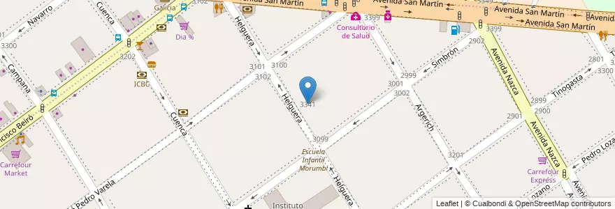 Mapa de ubicacion de Escuela Primaria Común 17 Rodolfo Rivarola, Villa del Parque en Arjantin, Ciudad Autónoma De Buenos Aires, Buenos Aires, Comuna 11.