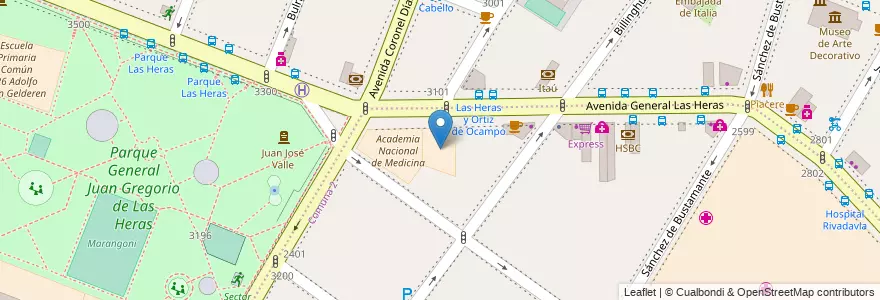 Mapa de ubicacion de Escuela Primaria Común 18 Doctor Rafael Herrera Vegas, Recoleta en アルゼンチン, Ciudad Autónoma De Buenos Aires, Comuna 2, ブエノスアイレス.