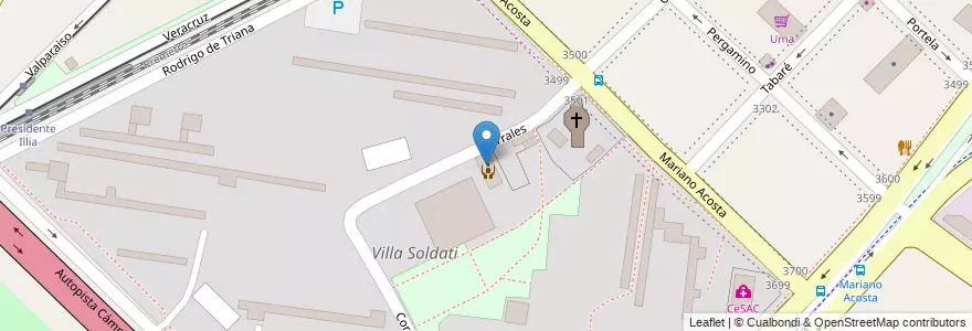 Mapa de ubicacion de Escuela Primaria Común 18 San Juan Bautista de La Salle, Villa Soldati en Argentina, Ciudad Autónoma De Buenos Aires, Buenos Aires, Comuna 8.