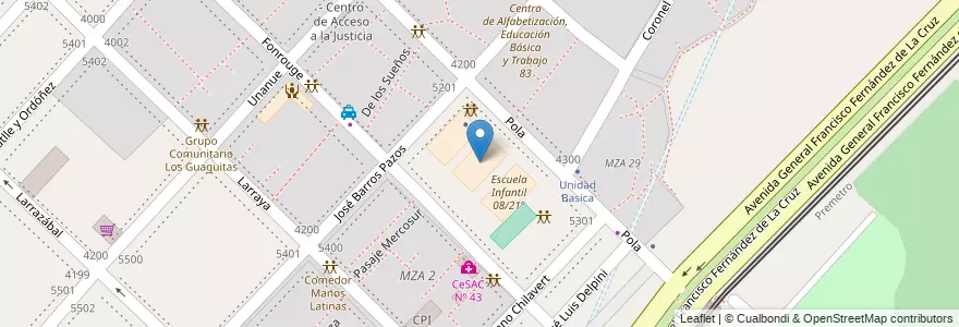 Mapa de ubicacion de Escuela Primaria Común 19 Hermanos Latinoamericanos, Villa Lugano en 阿根廷, Ciudad Autónoma De Buenos Aires, 布宜诺斯艾利斯, Comuna 8.
