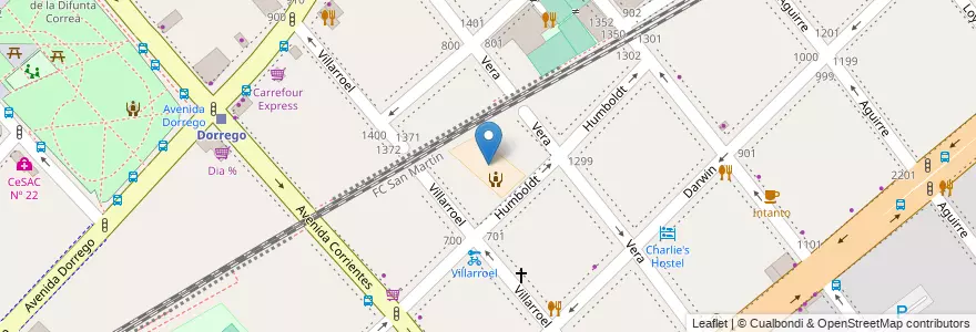 Mapa de ubicacion de Escuela Primaria Común 19 Provincia del Chubut, Villa Crespo en الأرجنتين, Ciudad Autónoma De Buenos Aires, Buenos Aires, Comuna 15.