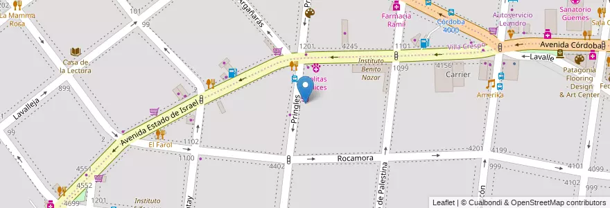 Mapa de ubicacion de Escuela Primaria Común 20 Rosario Vera Peñaloza, Almagro en 阿根廷, Ciudad Autónoma De Buenos Aires, 布宜诺斯艾利斯.