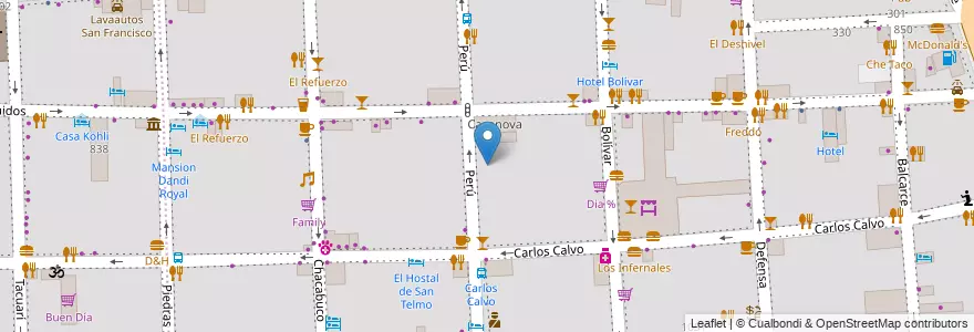 Mapa de ubicacion de Escuela Primaria Común 21 Hipolito Vieytes, San Telmo en Argentinien, Ciudad Autónoma De Buenos Aires, Comuna 1, Buenos Aires.