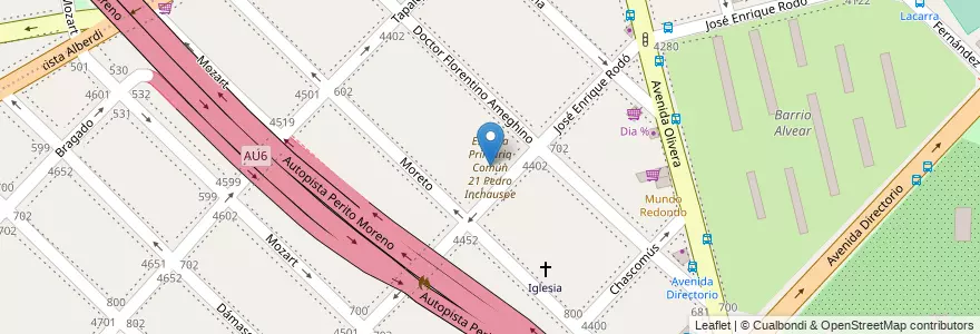 Mapa de ubicacion de Escuela Primaria Común 21 Pedro Inchauspe, Parque Avellaneda en アルゼンチン, Ciudad Autónoma De Buenos Aires, Comuna 9, ブエノスアイレス.