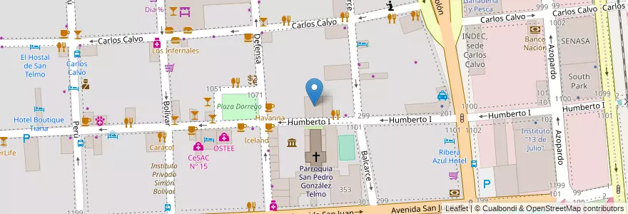 Mapa de ubicacion de Escuela Primaria Común 22 Doctor Guillermo Rawson, San Telmo en الأرجنتين, Ciudad Autónoma De Buenos Aires, Comuna 1, Buenos Aires.