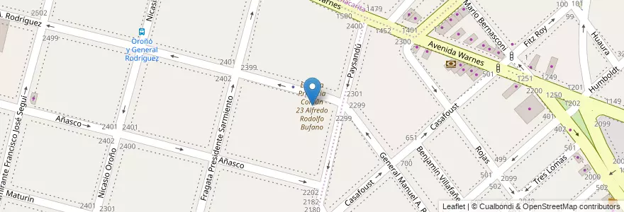 Mapa de ubicacion de Escuela Primaria Común 23 Alfredo Rodolfo Bufano, La Paternal en 阿根廷, Ciudad Autónoma De Buenos Aires, 布宜诺斯艾利斯, Comuna 15.