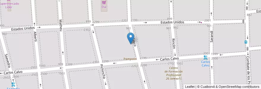 Mapa de ubicacion de Escuela Primaria Común 23 Gral. Viamonte, San Cristobal en Arjantin, Ciudad Autónoma De Buenos Aires, Comuna 3, Buenos Aires.
