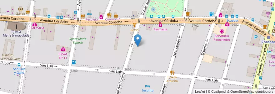 Mapa de ubicacion de Escuela Primaria Común 23 Tomás Manuel de Anchorena, Balvanera en 阿根廷, Ciudad Autónoma De Buenos Aires, 布宜诺斯艾利斯.