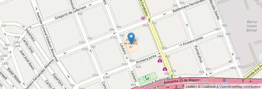 Mapa de ubicacion de Escuela Primaria Común 24 Doctor Pedro Avelino Torres, Flores en アルゼンチン, Ciudad Autónoma De Buenos Aires, Comuna 7, ブエノスアイレス.