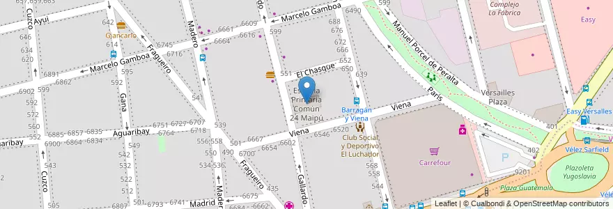 Mapa de ubicacion de Escuela Primaria Común 24 Maipú, Versalles en Argentina, Autonomous City Of Buenos Aires, Autonomous City Of Buenos Aires, Comuna 10.